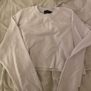 white cropped sweatshirt